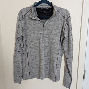 Kuhl Alloy Shirt Men Large Heather Gray 1/4 Zip Outdoor Casual Hiking Baselayer